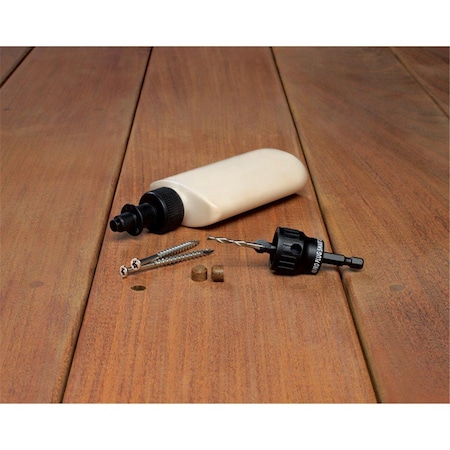 Tinkertools No. 8 x 2.5 in. Star Flat Head Stainless Steel Deck Screws & Plugs Kit TI3332918